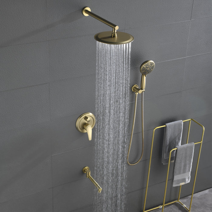 Wall-mounted rain shower system with hand shower head