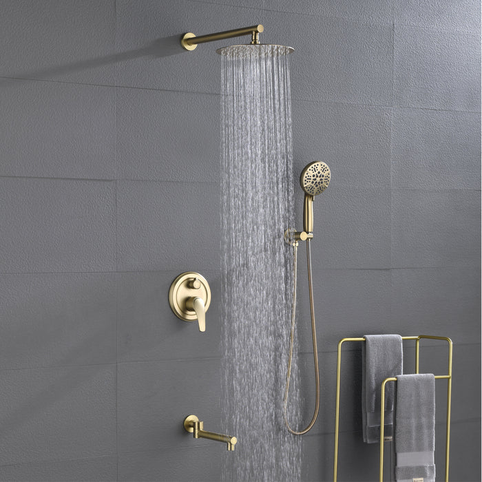 Wall-mounted rain shower system with hand shower head