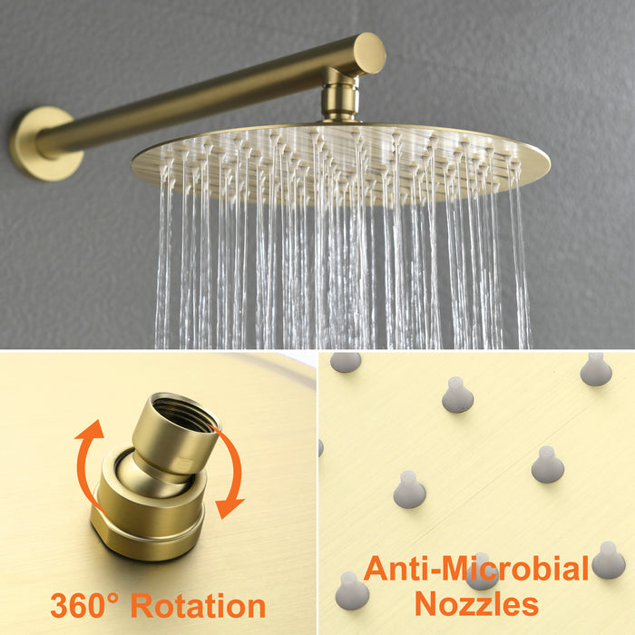 Wall-mounted rain shower system with hand shower head
