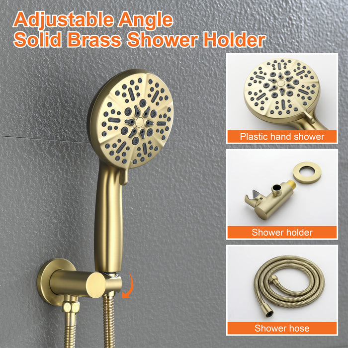 Wall-mounted rain shower system with hand shower head