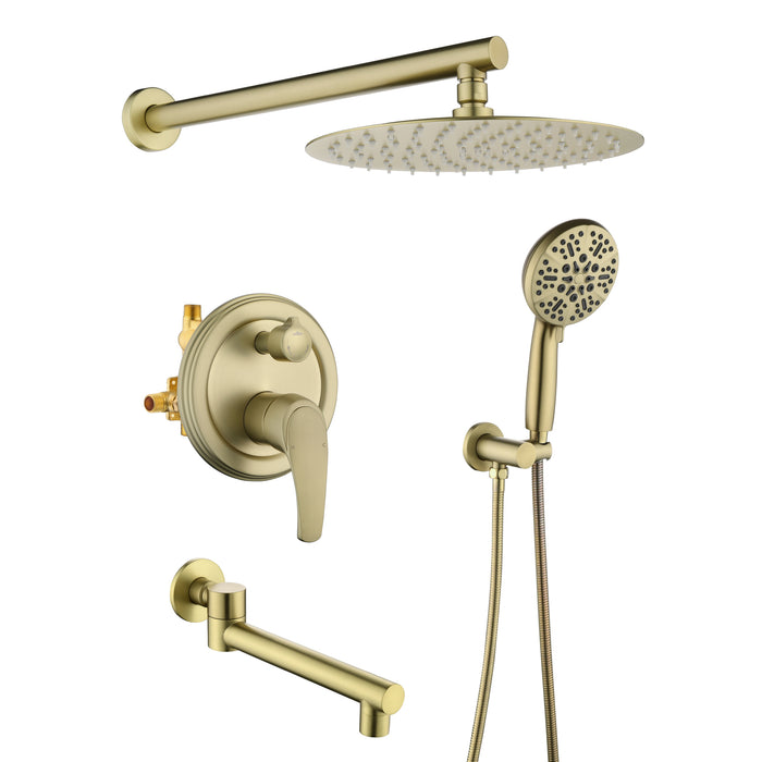 Wall-mounted rain shower system with hand shower head