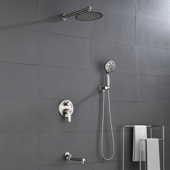 Wall-mounted rain shower system with hand shower head