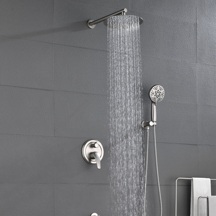 Wall-mounted rain shower system with hand shower head