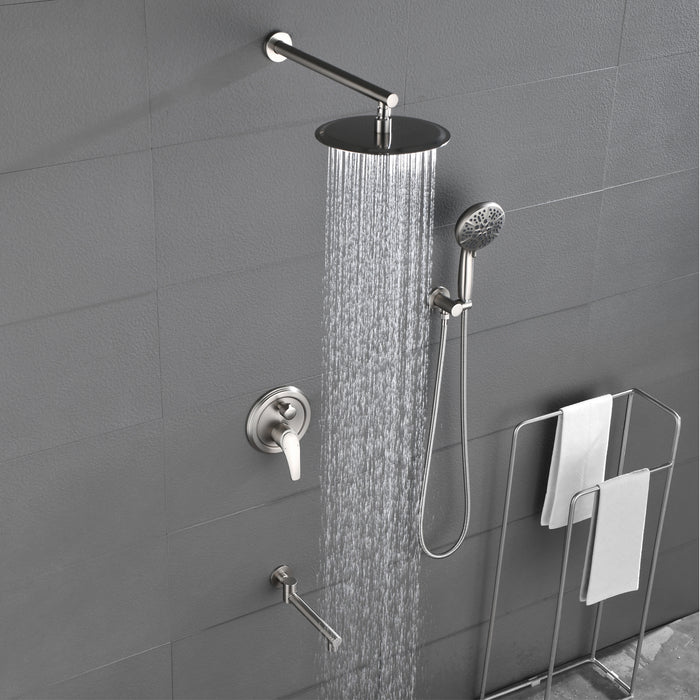 Wall-mounted rain shower system with hand shower head