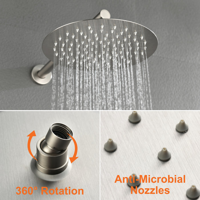 Wall-mounted rain shower system with hand shower head
