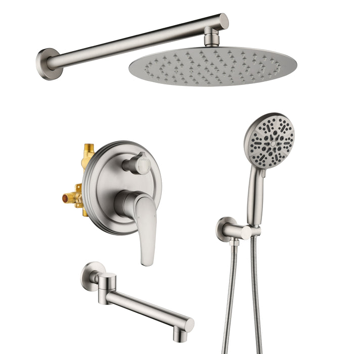 Wall-mounted rain shower system with hand shower head
