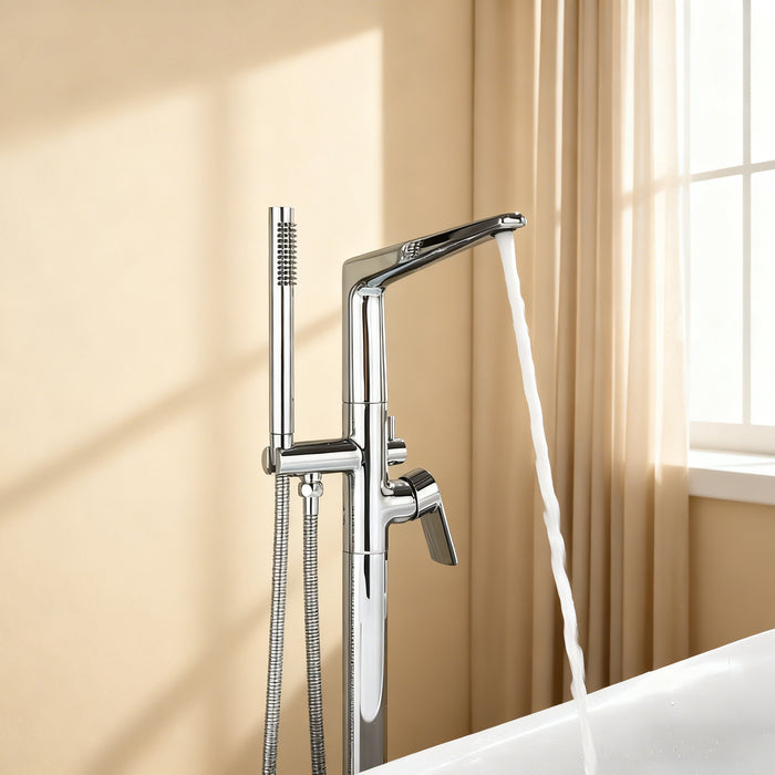 Topcraft Freestanding Bathtub Filler with Handheld Showerhead