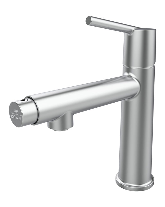 Single Handle Bathroom Faucet for 1 or 3 Holes ,Fountain and Flow Mode Two-in-one function,Deck Mount Laundry Vanity Sink Faucet with Two 9/16" Hoses