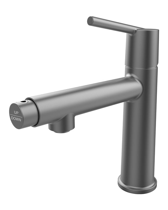 Single Handle Bathroom Faucet for 1 or 3 Holes ,Fountain and Flow Mode Two-in-one function,Deck Mount Laundry Vanity Sink Faucet with Two 9/16" Hoses
