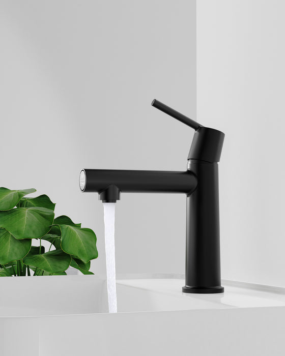 Single Handle Bathroom Faucet for 1 or 3 Holes ,Fountain and Flow Mode Two-in-one function,Deck Mount Laundry Vanity Sink Faucet with Two 9/16" Hoses
