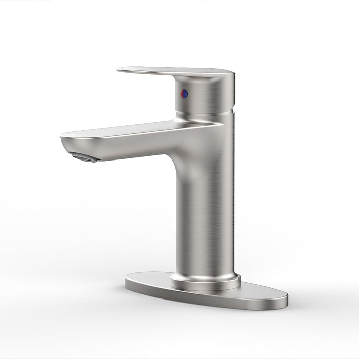 Single Handle Bathroom Faucet with Deck For 1 or 3 Holes,Laundry Vanity Sink Faucet with Two 9/16" Hoses