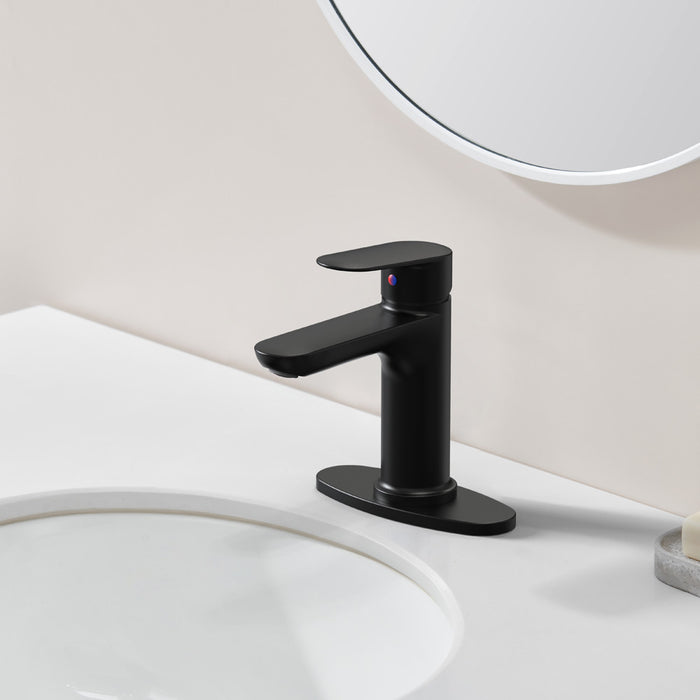 Single Handle Bathroom Faucet with Deck For 1 or 3 Holes,Laundry Vanity Sink Faucet with Two 9/16" Hoses