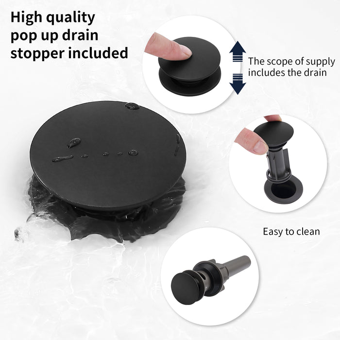 2-Handle 8 inch Widespread Bathroom Sink Faucet Lavatory Faucet 3 Hole 360° Swivel Spout Vanity Sink Basin Faucets with Pop Up Drain Assembly and cUPC Water Supply Hoses