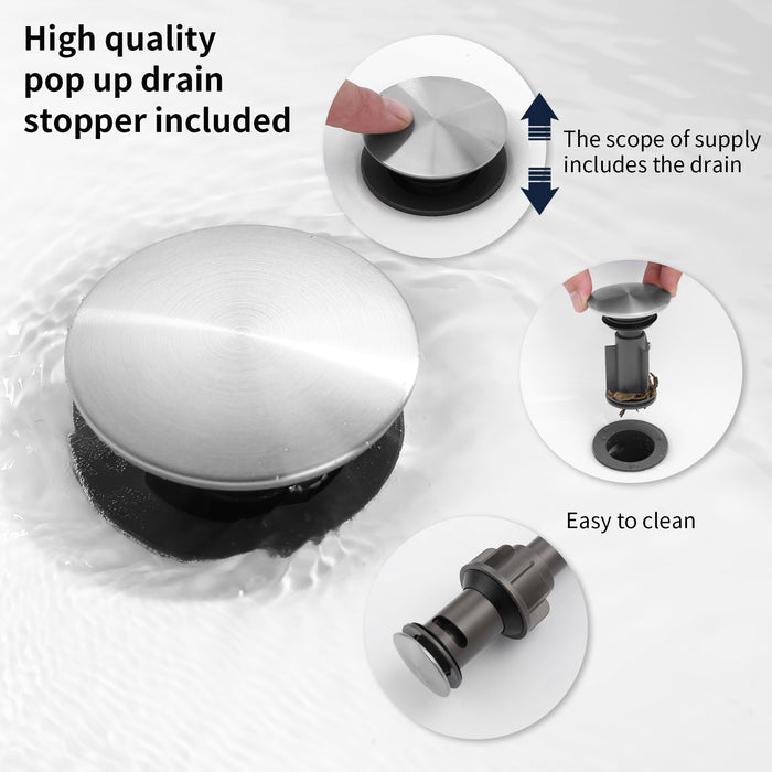 2-Handle 8 inch Widespread Bathroom Sink Faucet Lavatory Faucet 3 Hole 360° Swivel Spout Vanity Sink Basin Faucets with Pop Up Drain Assembly and cUPC Water Supply Hoses