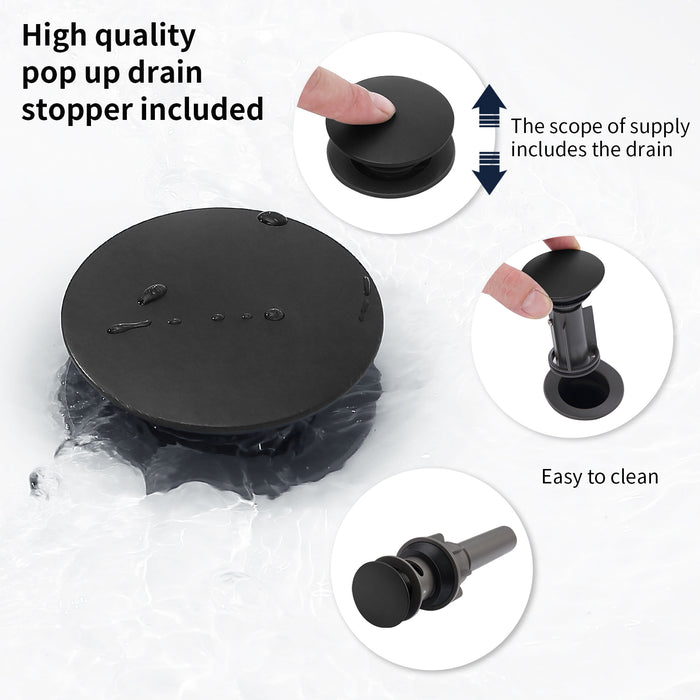2-Handle 8 inch Widespread Bathroom Sink Faucet Lavatory Faucet 3 Hole 360° Swivel Spout Vanity Sink Basin Faucets with Pop Up Drain Assembly and cUPC Water Supply Hoses