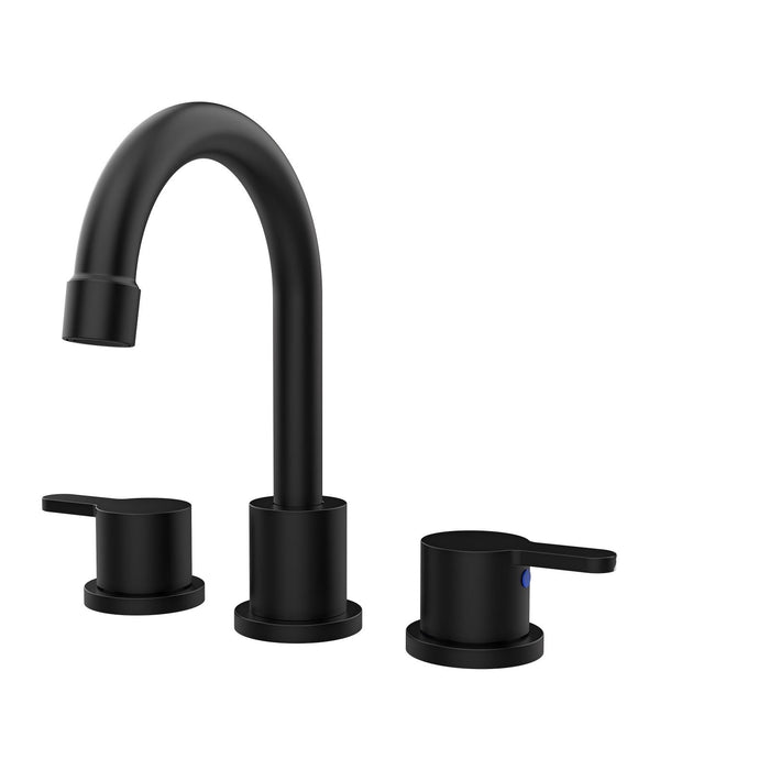 Widespread Bathroom Sink Faucet 2 Handle 3 Hole 360°Swivel Spout Vanity Sink with Pop Up Drain Assembly