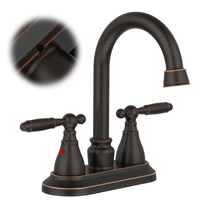 Bathroom Faucet 360 Degree High Arc Swivel Spout 4 in Centerset Vanity Faucet Modern Bathroom Faucets 2/3 Holes Lavatory Faucet
