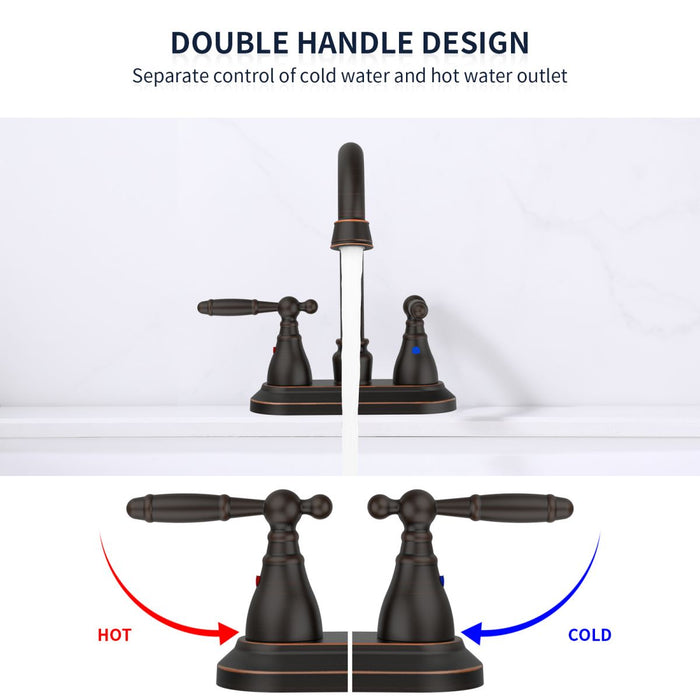 Bathroom Faucet 360 Degree High Arc Swivel Spout 4 in Centerset Vanity Faucet Modern Bathroom Faucets 2/3 Holes Lavatory Faucet