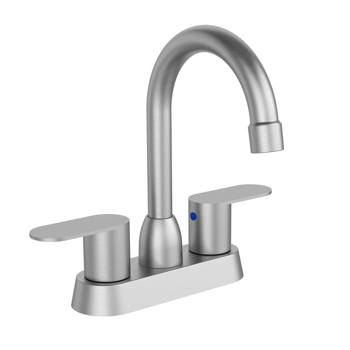 Bathroom Faucet 2-Handle Bathroom Sink Faucet 360 Degree High Arc Swivel Spout Centerset 4 Inch Vanity Faucet RV Bathroom Faucet 2/3 Holes Lavatory Faucet