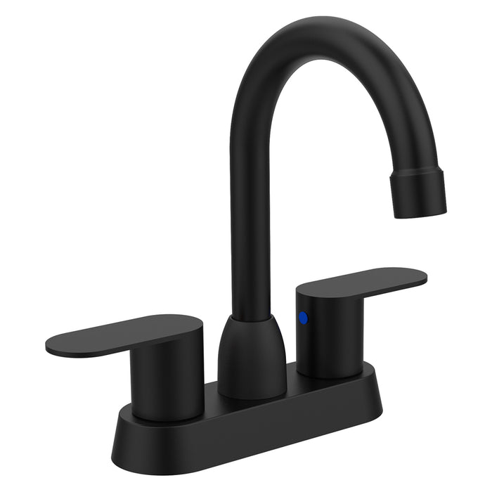 Bathroom Faucet 2-Handle Bathroom Sink Faucet 360 Degree High Arc Swivel Spout Centerset 4 Inch Vanity Faucet RV Bathroom Faucet 2/3 Holes Lavatory Faucet
