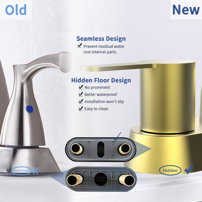 2 Handles 4 in.Centerset Bathroom Faucets for 2/3 Hole