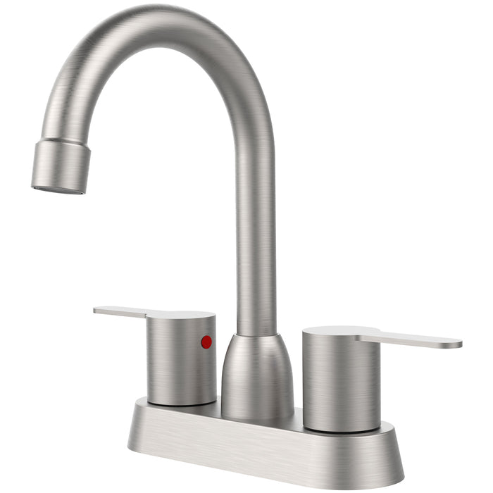 2 Handles 4 in.Centerset Bathroom Faucets for 2/3 Hole