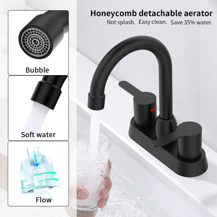 2 Handles 4 in.Centerset Bathroom Faucets for 2/3 Hole