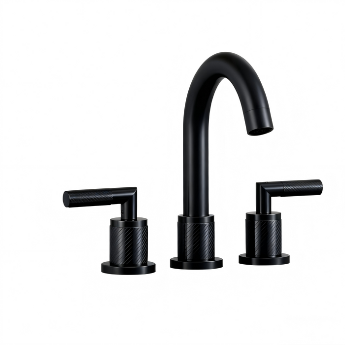 Bathroom Faucet 2 Handle Bathroom Sink Faucet 8 inch Widespread 3 Hole 360° Swivel Spout Modern Sink Basin Faucets