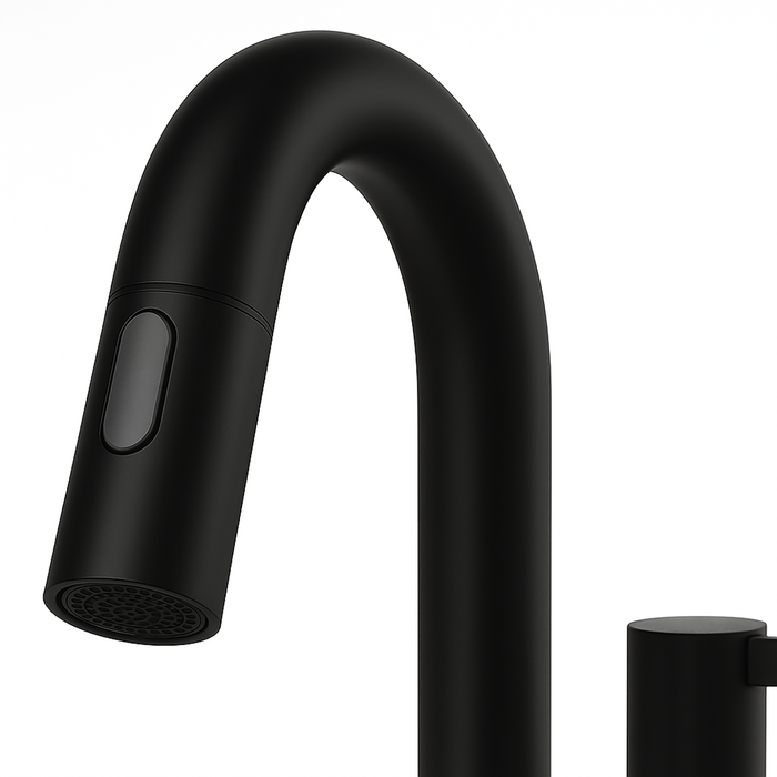 8-Inch Widespread Lavatory Faucet, 2-Handle 3-Hole with Pop-Up Drain and 360° Pull-Down Sprayer