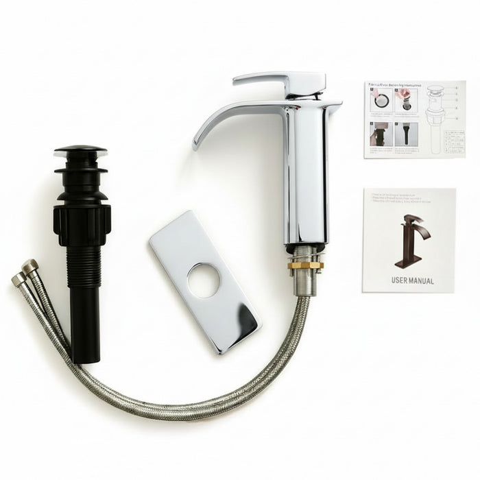 Single Handle Bathroom Faucet Lavatory Faucet Stainless Steel Single Hole