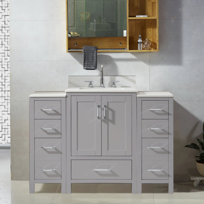 48 In. W X 22 In. D X 34 In. H Quality Single Sink Bathroom Vanity with Top Bathroom Vanity Cabinet with Sink