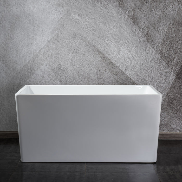 Freestanding 39 in. Contemporary Design White Acrylic Flatbottom Soaking Tub Bathtub
