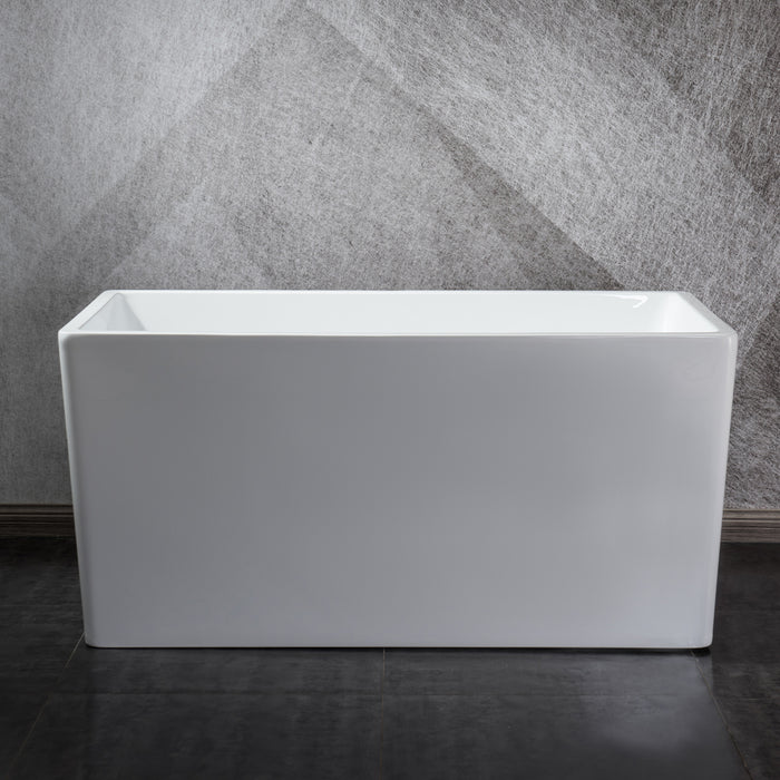Freestanding 47 in. Contemporary Design Acrylic Flatbottom  Soaking Tub  Bathtub in White
