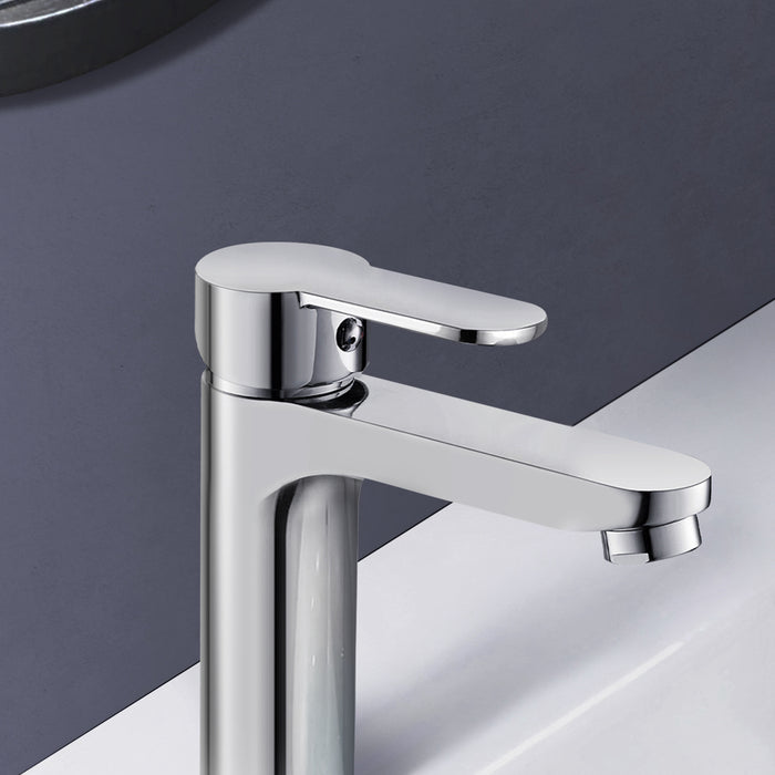 Stainless Steel Single Hole Bathroom Faucet Single Handle Vanity Faucet Vessel Sink Tap In Contemporary Design