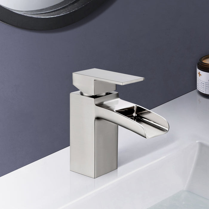 One Handle Bathroom Faucet Stainless Steel Vanity Faucet Single Hole Vessel Sink Tap