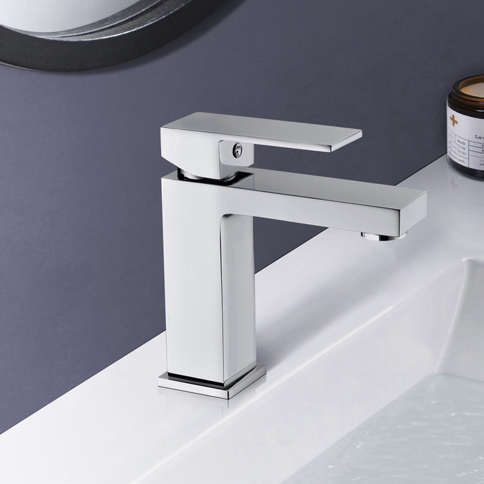Modern Stainless Steel Single Handle Bathroom Faucet Vessel Sink Tap Single Hole Vanity Faucet