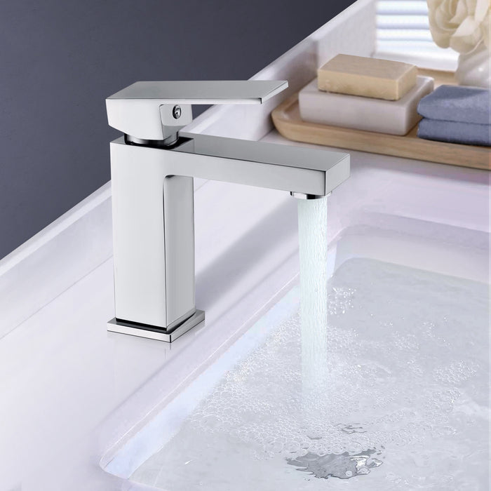 Modern Stainless Steel Single Handle Bathroom Faucet Vessel Sink Tap Single Hole Vanity Faucet