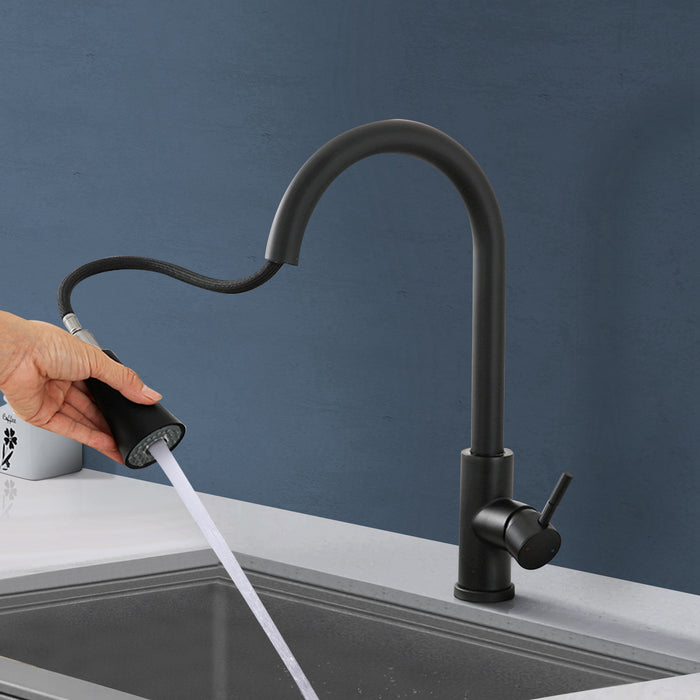 Kitchen Faucet with Pull Down Sprayer Stainless Steel Kitchen Faucet Single Handle