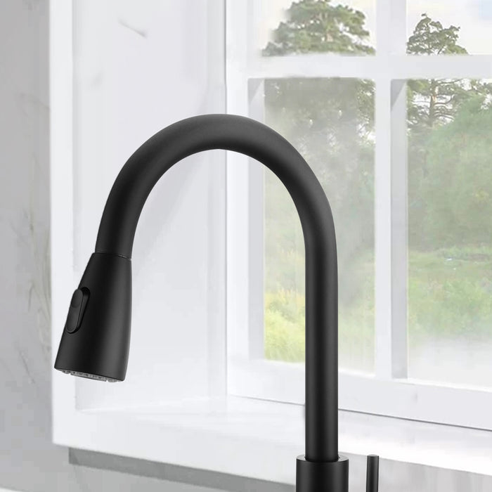 Single-Handle 2-Spray Pull Down Sprayer Kitchen Faucet with CUPC Certification in Stainless Steel