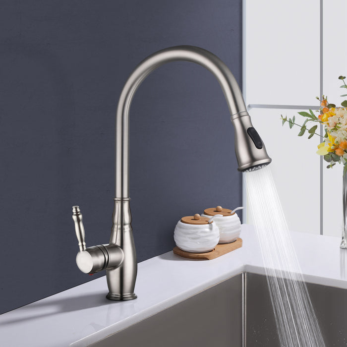 Pull Down Kitchen Faucet Stainless Steel Kitchen Faucet with Sprayer One Handle