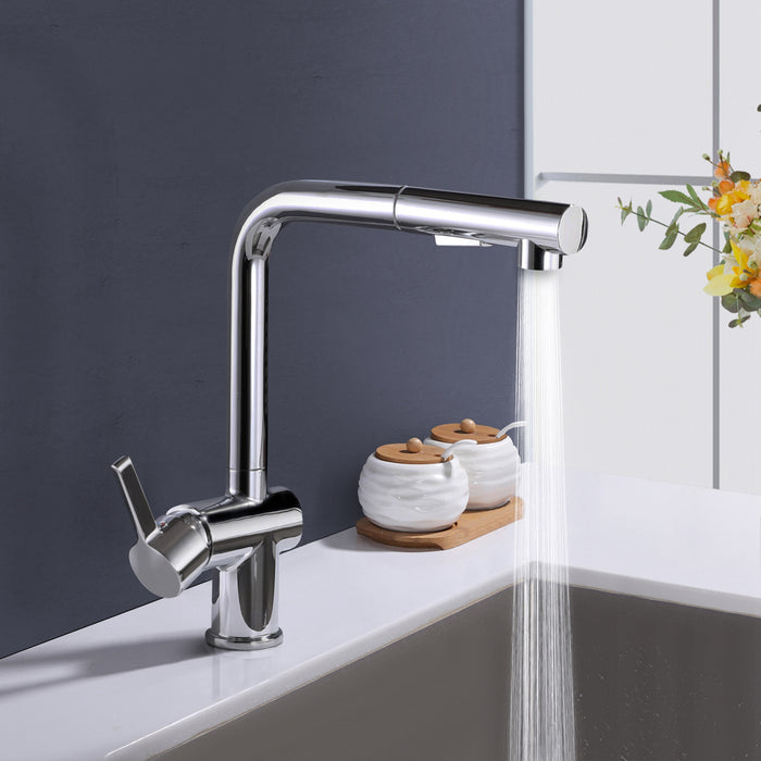 Pull Down Kitchen Faucet Stainless Steel Single Handle Kitchen Faucet with Sprayer
