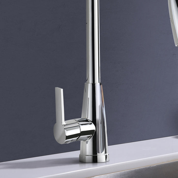 Single-Handle Kitchen Faucet with Pull Down Sprayer with CUPC Certification in Stainless Steel