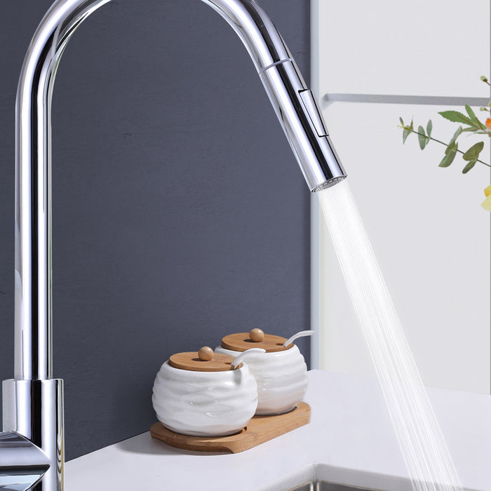 Pull Down Kitchen Faucet Single-Handle Stainless Steel Kitchen Faucet with Sprayer