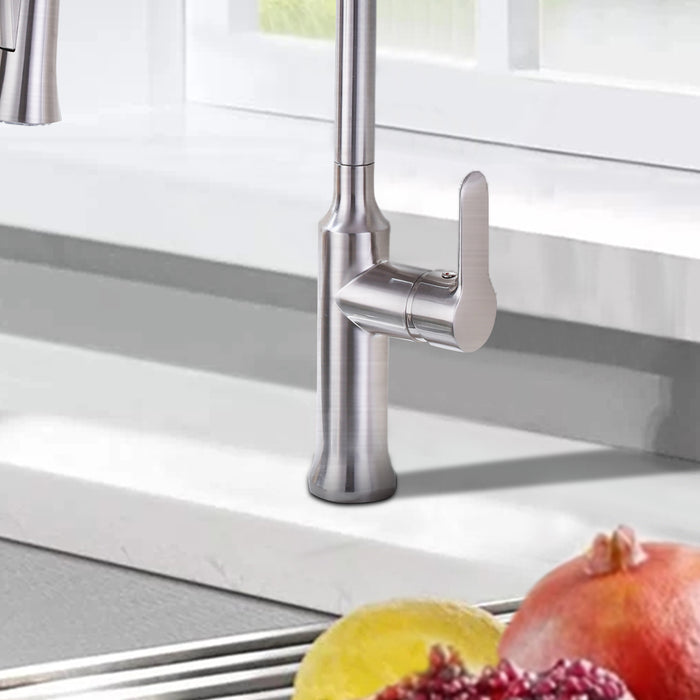 Single-Handle 2-Spray Pull Down Sprayer Stainless Steel Kitchen Faucet