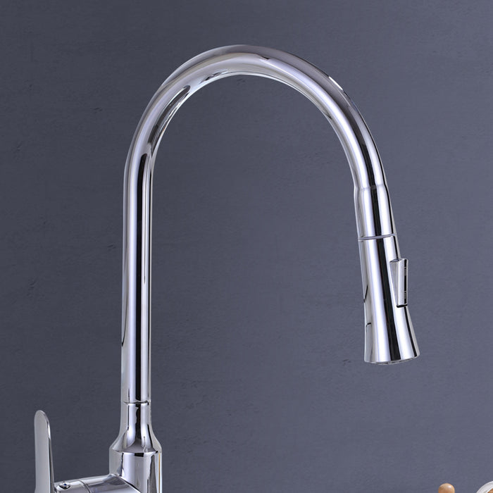 Single-Handle 2-Spray Pull Down Sprayer Stainless Steel Kitchen Faucet