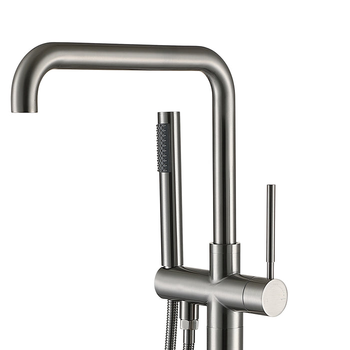 Single Lever Low-arc Bathtub Faucet with Handheld Shower