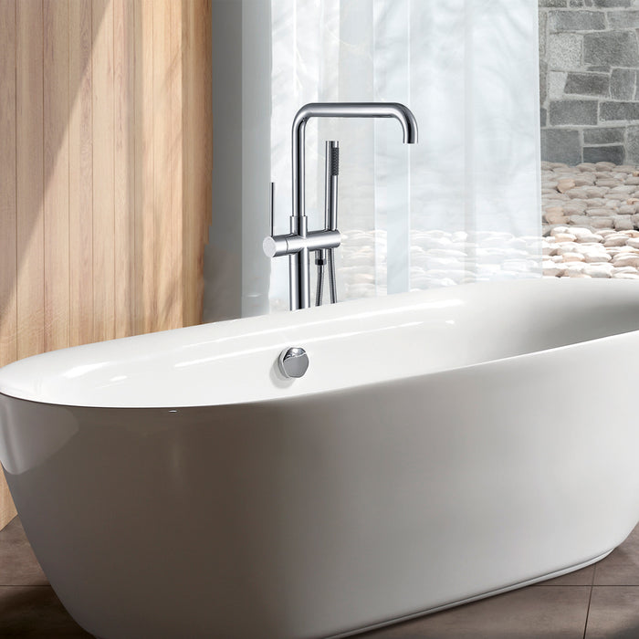 Single Lever Low-arc Bathtub Faucet with Handheld Shower