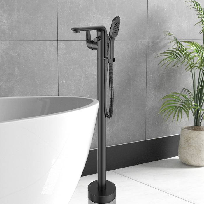Floor Mount One Handle Bathtub Faucet with Handheld Shower