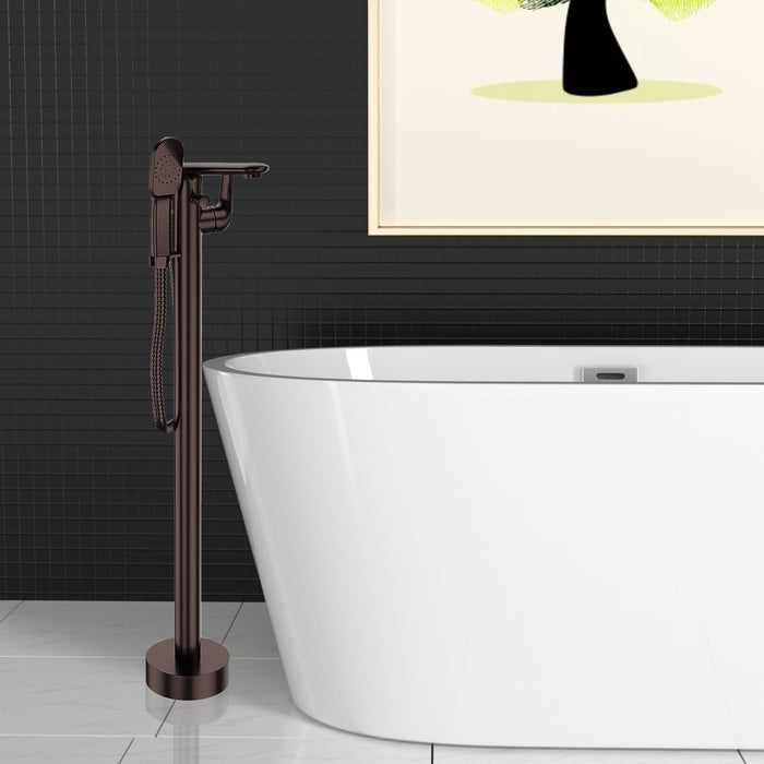 Floor Mount One Handle Bathtub Faucet with Handheld Shower