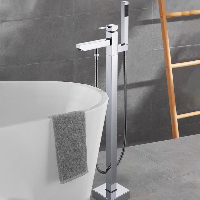 One Handle Freestanding Tub Faucet Tub Filler with Hand Shower